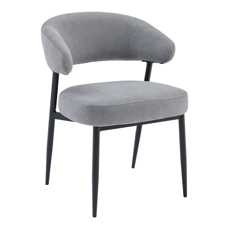 Timur armchair pakoworld grey fabric with black metal legs 61x55x78cm