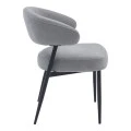 Timur armchair pakoworld grey fabric with black metal legs 61x55x78cm