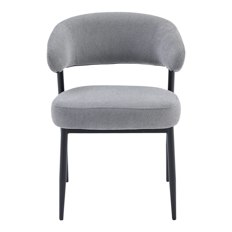 Timur armchair pakoworld grey fabric with black metal legs 61x55x78cm
