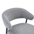 Timur armchair pakoworld grey fabric with black metal legs 61x55x78cm