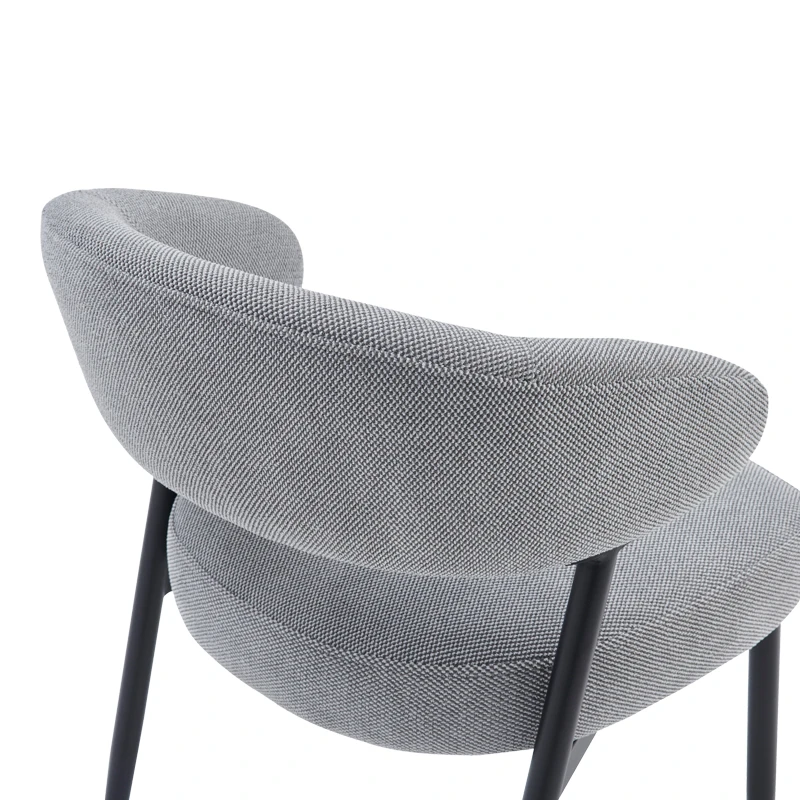 Timur armchair pakoworld grey fabric with black metal legs 61x55x78cm