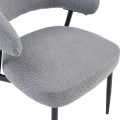 Timur armchair pakoworld grey fabric with black metal legs 61x55x78cm