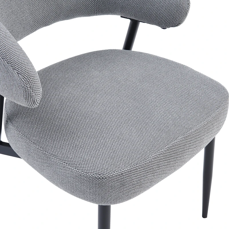 Timur armchair pakoworld grey fabric with black metal legs 61x55x78cm