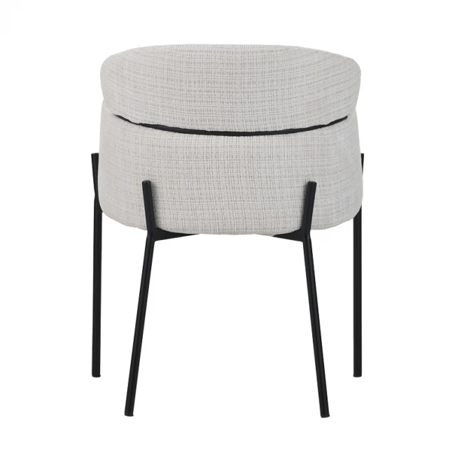 Tolerse Inart armchair beige fabric-leg black metal 58x57x80cm