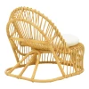 Armchair Tromso pakoworld pe rattan in natural color and beige pillow 80x85x98cm