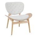 Armchair Udalle pakoworld wood in natural color and beige fabric 77x70x81cm