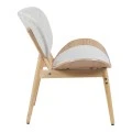 Armchair Udalle pakoworld wood in natural color and beige fabric 77x70x81cm