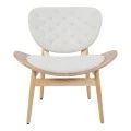 Armchair Udalle pakoworld wood in natural color and beige fabric 77x70x81cm