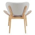 Armchair Udalle pakoworld wood in natural color and beige fabric 77x70x81cm
