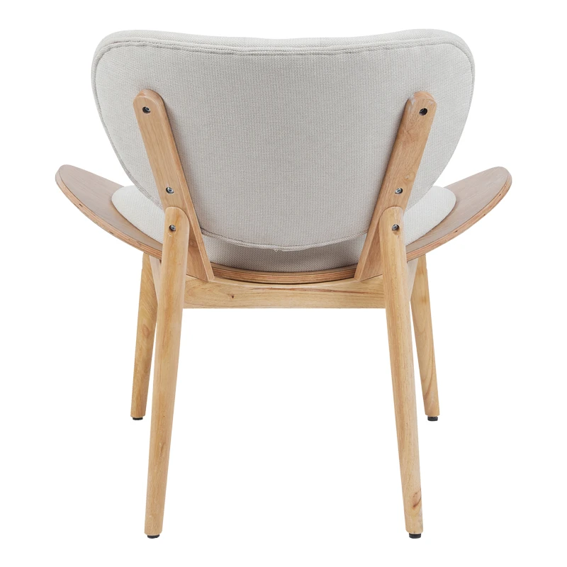 Armchair Udalle pakoworld wood in natural color and beige fabric 77x70x81cm