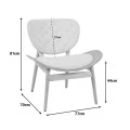 Armchair Udalle pakoworld wood in natural color and beige fabric 77x70x81cm