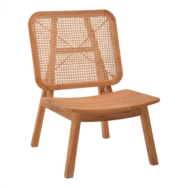 Armchair Viborg pakoworld natural teakwood-natural rattan 60x75x87cm