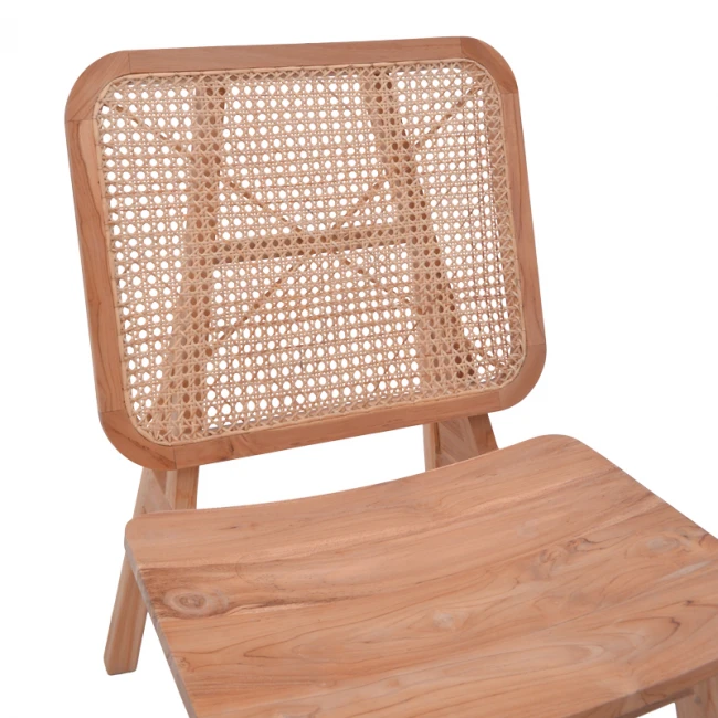 Armchair Viborg pakoworld natural teakwood-natural rattan 60x75x87cm
