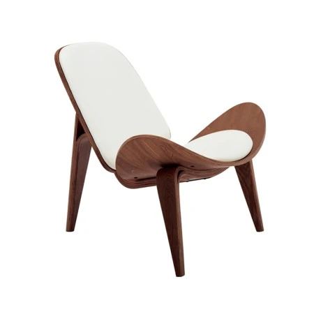 Πολυθρόνα Vilma pakoworld PU μπεζ- plywood καρυδί 90x76.5x74.5εκ