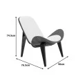 Armchair Vilma pakoworld PU beige- walnut plywood 90x76.5x74.5cm