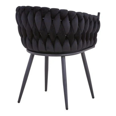 Vivian armchair pakoworld black velvet-leg black metal 61x55x80cm