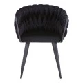 Vivian armchair pakoworld black velvet-leg black metal 61x55x80cm