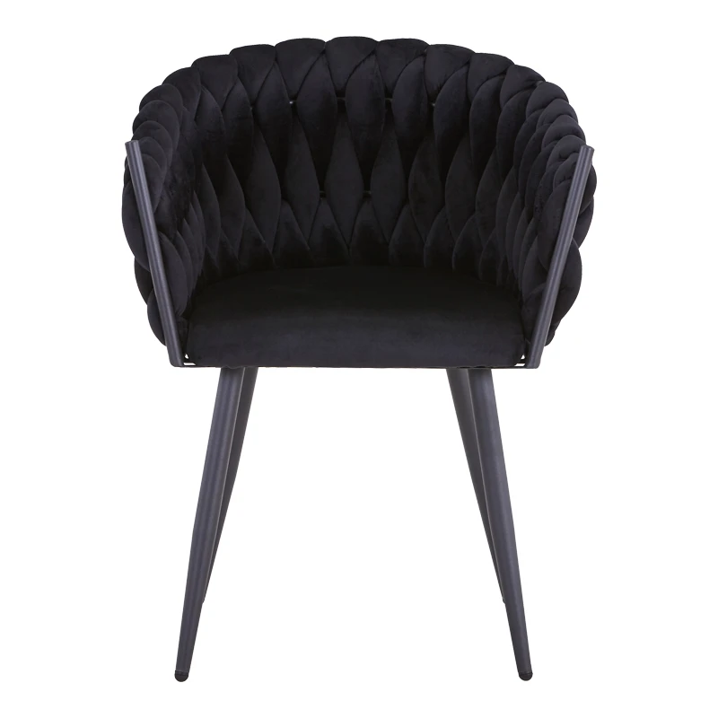 Vivian armchair pakoworld black velvet-leg black metal 61x55x80cm