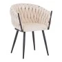 Vivian armchair pakoworld beige velvet-leg black metal 61x55x80cm
