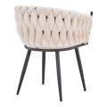 Vivian armchair pakoworld beige velvet-leg black metal 61x55x80cm