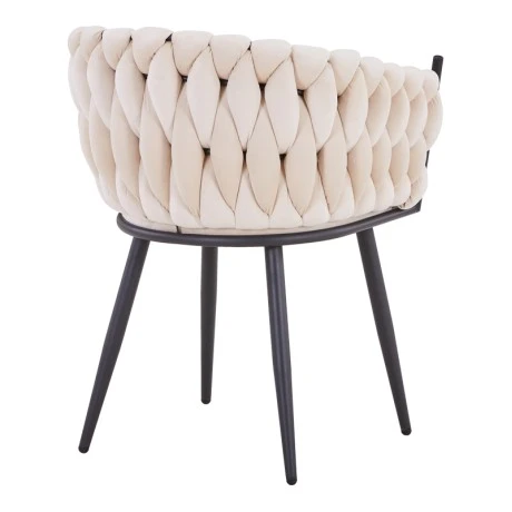 Vivian armchair pakoworld beige velvet-leg black metal 61x55x80cm