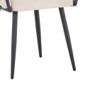 Vivian armchair pakoworld beige velvet-leg black metal 61x55x80cm