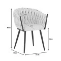 Vivian armchair pakoworld beige velvet-leg black metal 61x55x80cm
