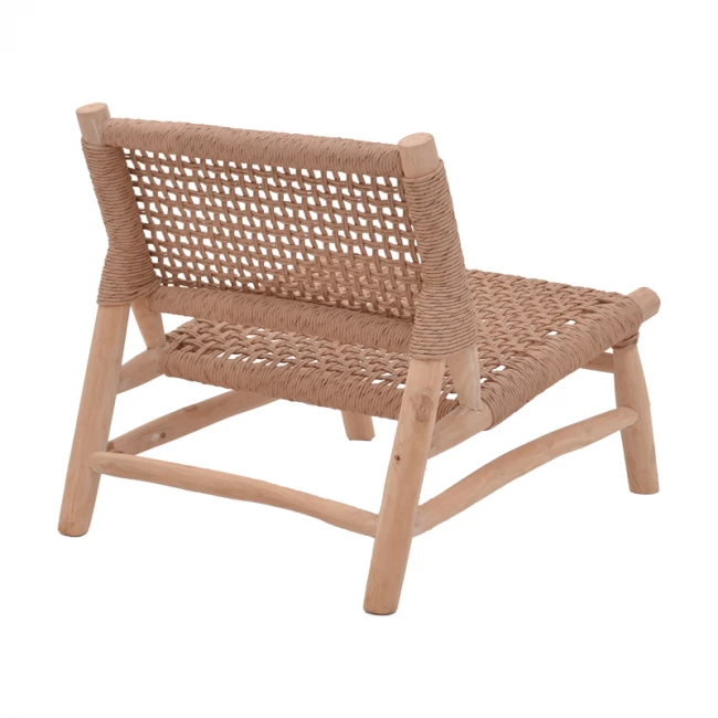 Wanderlene armchair pakoworld natural color teak wood and rope 67x79x68cm