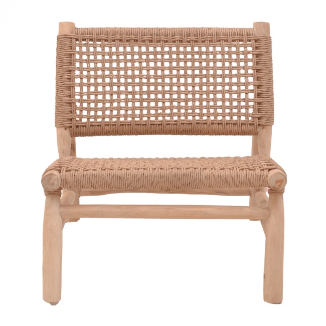 Wanderlene armchair pakoworld natural color teak wood and rope 67x79x68cm