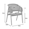 Wenzy armchair pakoworld natural solid wood toon 58x58x82cm