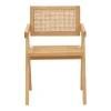 Πολυθρόνα Winslow pakoworld φυσικό rubberwood 52x59x79εκ