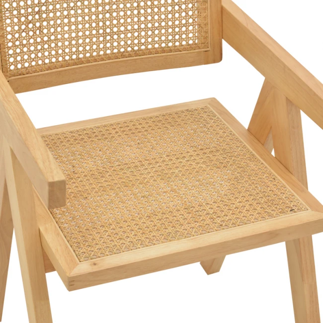 Πολυθρόνα Winslow pakoworld φυσικό rubberwood 52x59x79εκ