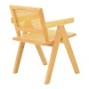 Πολυθρόνα Winslow pakoworld rubberwood-rattan σε φυσική απόχρωση 51x54x80εκ