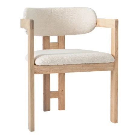 Winsor pakoworld beige teddy fabric-natural color rubberwood 58.5x51x76cm