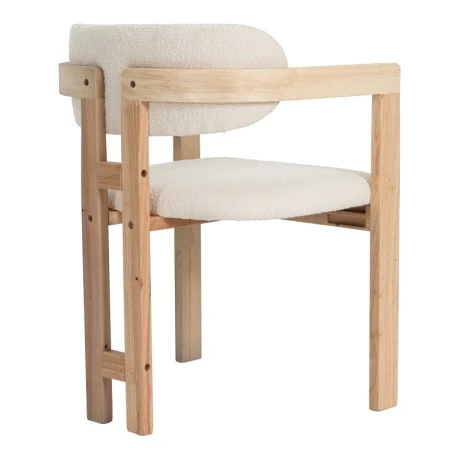 Winsor pakoworld beige teddy fabric-natural color rubberwood 58.5x51x76cm