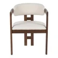 Winsor pakoworld rubberwood armchair in beige with walnut color leg 58.5x51x76cm