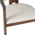 Winsor pakoworld rubberwood armchair in beige with walnut color leg 58.5x51x76cm