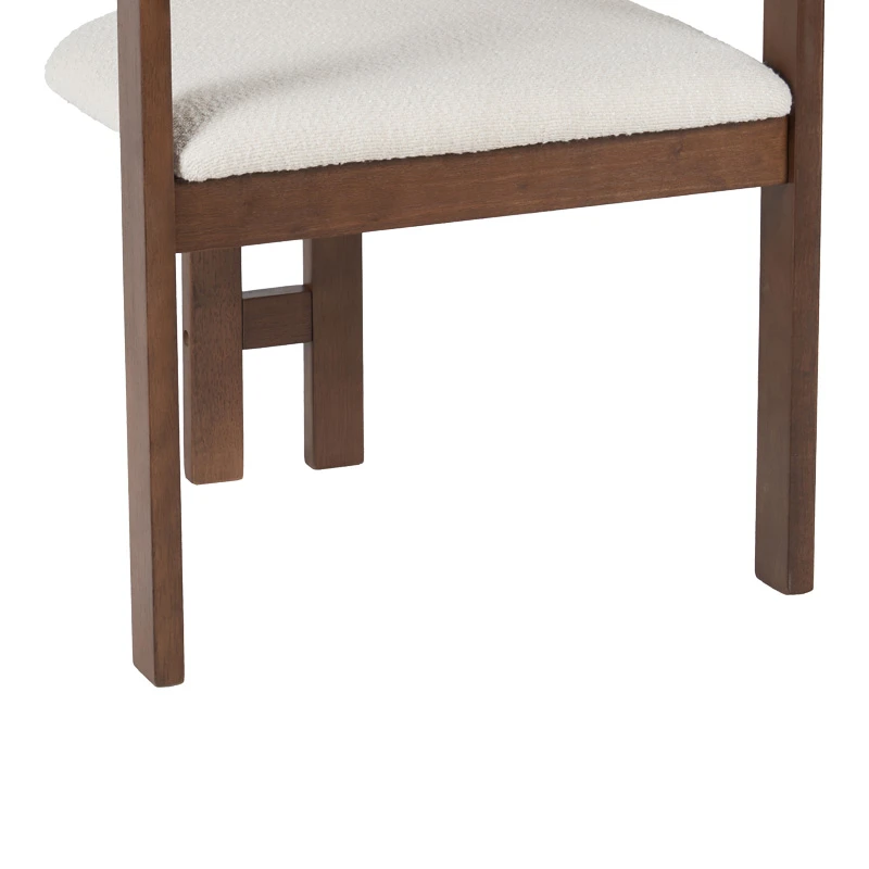 Winsor pakoworld rubberwood armchair in beige with walnut color leg 58.5x51x76cm