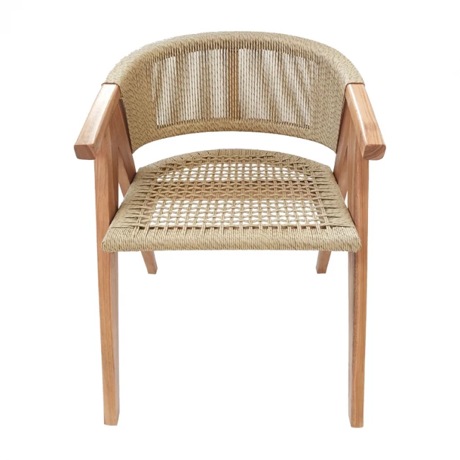 Armchair Wolly pakoworld teak wood and pe rope in natural shade 60x60x76cm