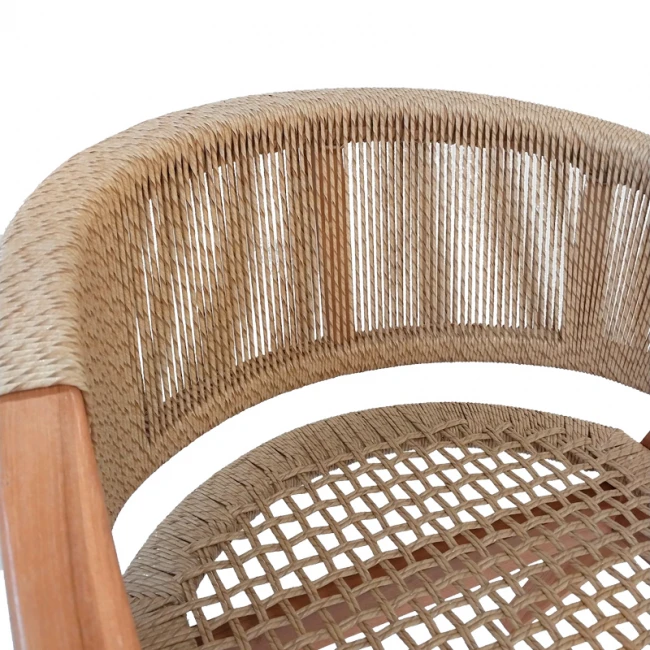 Armchair Wolly pakoworld teak wood and pe rope in natural shade 60x60x76cm