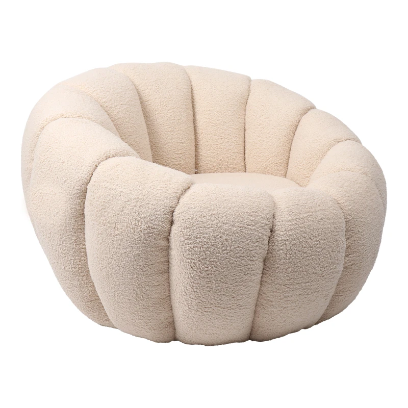 Armchair Yannick pakoworld white teddy fabric 92x92x60cm