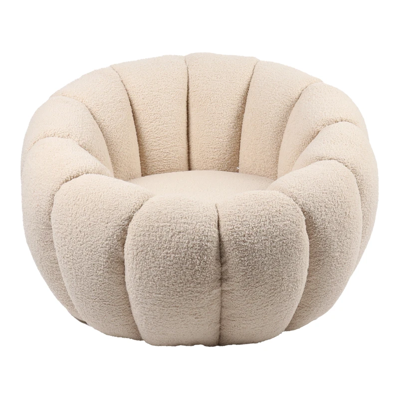 Armchair Yannick pakoworld white teddy fabric 92x92x60cm