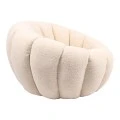 Armchair Yannick pakoworld white teddy fabric 92x92x60cm