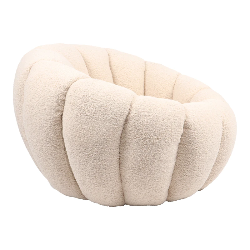 Armchair Yannick pakoworld white teddy fabric 92x92x60cm