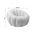 Armchair Yannick pakoworld white teddy fabric 92x92x60cm