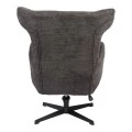 Swivel armchair Zefrina pakoworld dark grey fabric and base in black color 77x82x100-107cm