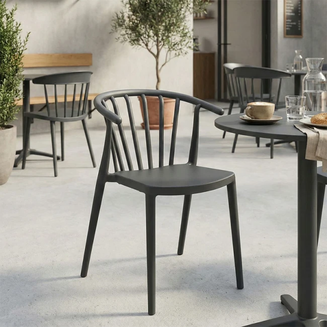 Zelma pakoworld pp armchair in anthracite shade 55x53x73cm