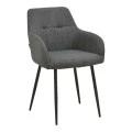 Zerfia chair pakoworld anthracite fabric-black metal leg 43x59.5x85cm