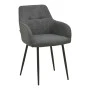 Zerfia chair pakoworld anthracite fabric-black metal leg 43x59.5x85cm