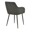 Zerfia chair pakoworld anthracite fabric-black metal leg 43x59.5x85cm